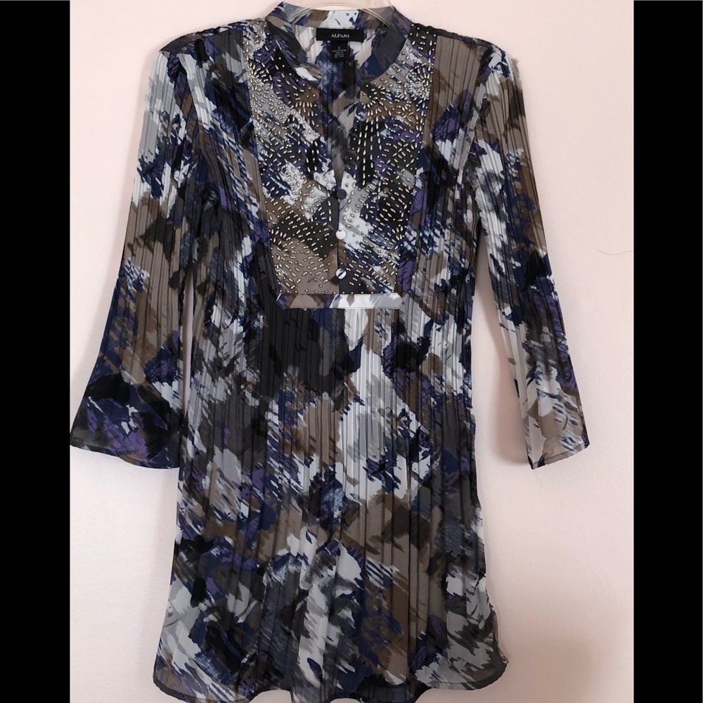 Alfani draped tunic with three-quarter sleeves